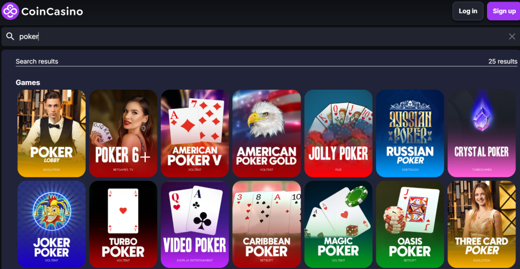 Online poker na CoinCasino