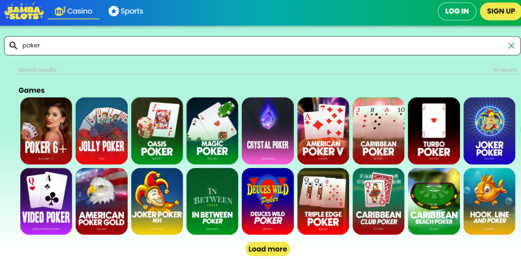 Online poker na Samba Slots