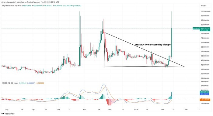 pi coin wykres dobowy