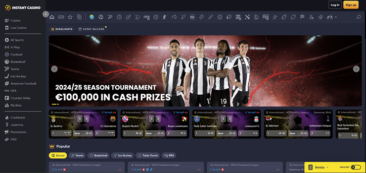 instant casino promotion and sports market