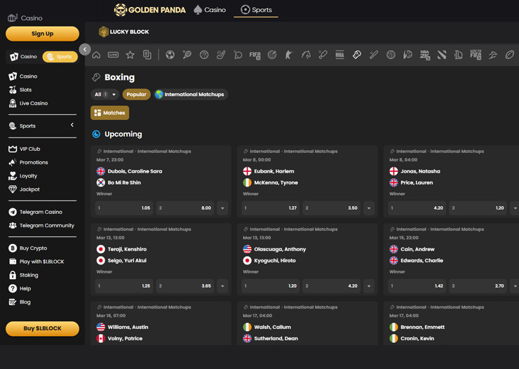 lucky block boxing bets