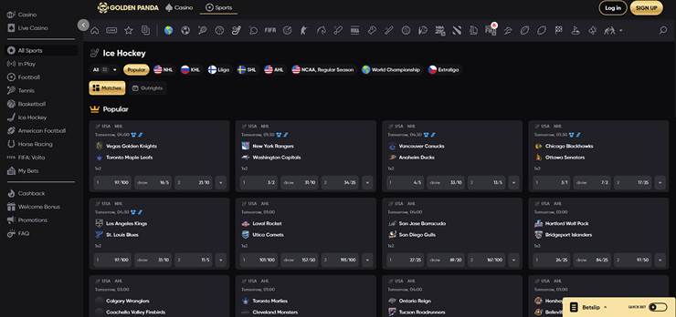 golden panda sports betting market