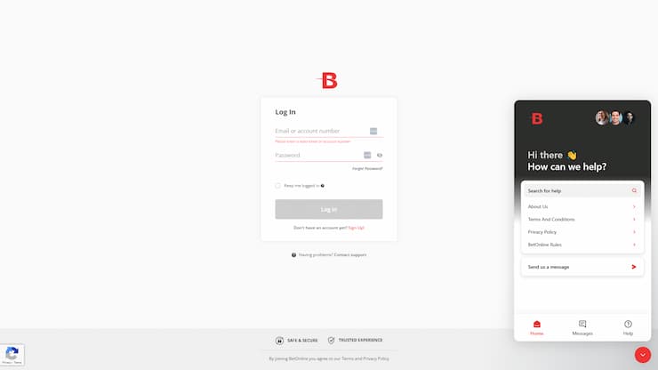 BetOnline Registration - Create a Bettor Account