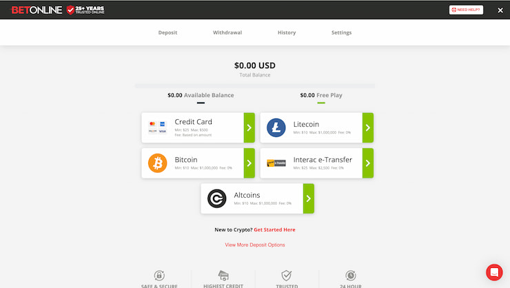 Third step of signing up at BetOnline