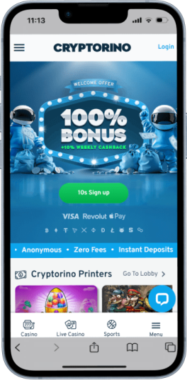 Ethereum Casino Cryptorino Homepage