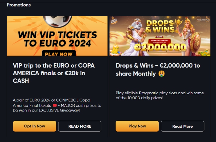 Instant Casino promoties, crypto gokken