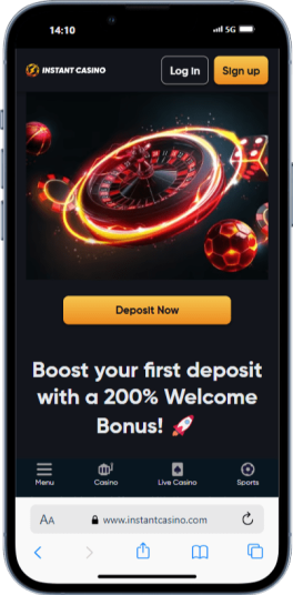 Instant Casino on mobile.