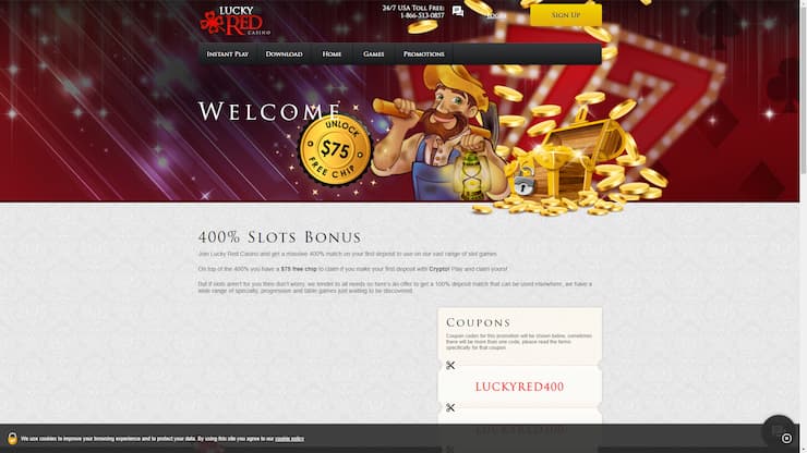 Lucky Red Offshore Casino $75 free chip