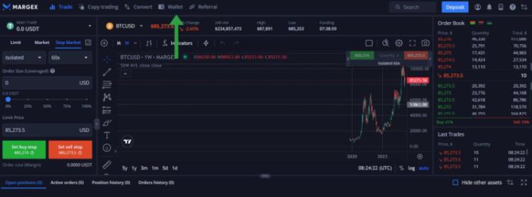 Margex Wallet Tab