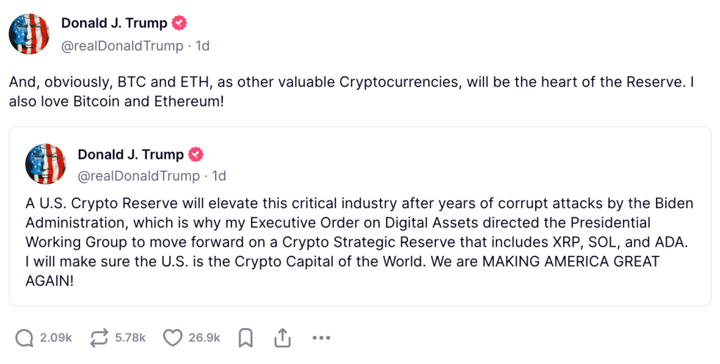 trump crypto opkomende crypto