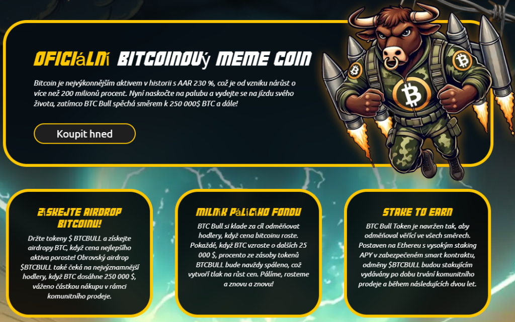Základní vlastnosti projektu Bitcoin Bull.