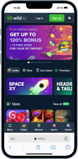 Wild.io Mobile Casino Page