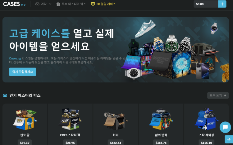cases.gg 미스터리 랜덤 박스