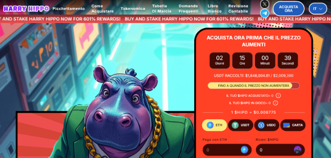 migliori criptovalute - harry the hippo