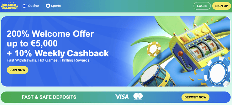 samba slots casino bonus bez vkladu