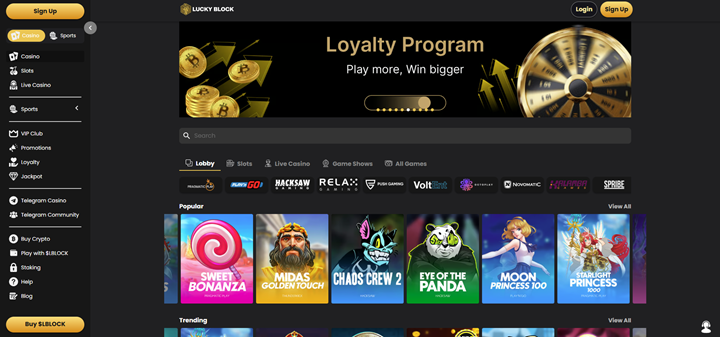 lucky block loyalty program and games