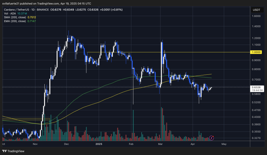 ADA testing crucial liquidity below the 200-day MA | Source: ADAUSDT chart on TradingView