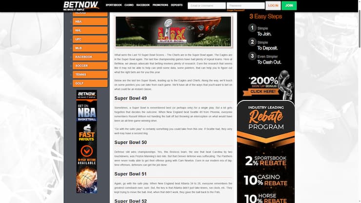 BetNow Super Bowl Prop Bets