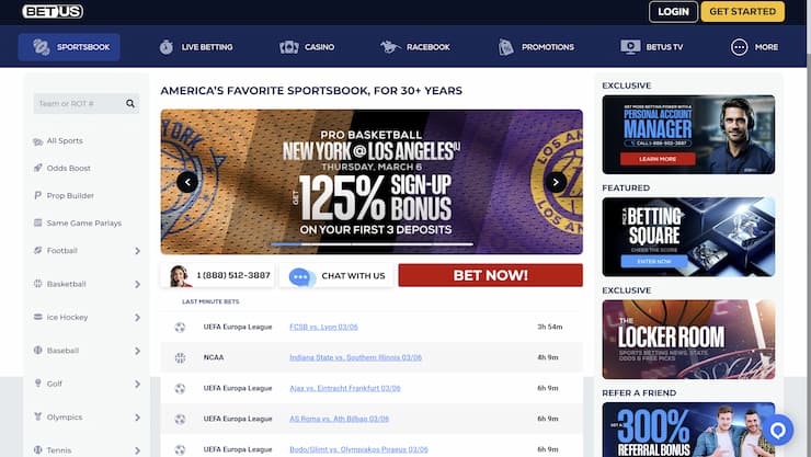 BetUS 125% Sign-Up Bonus - America's Favorite Sportsbook