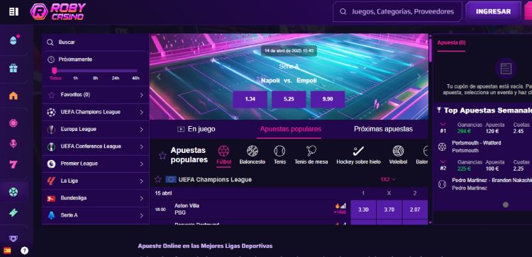 Roby Casino es una casa de apuestas y casino online sin necesidad de registro.