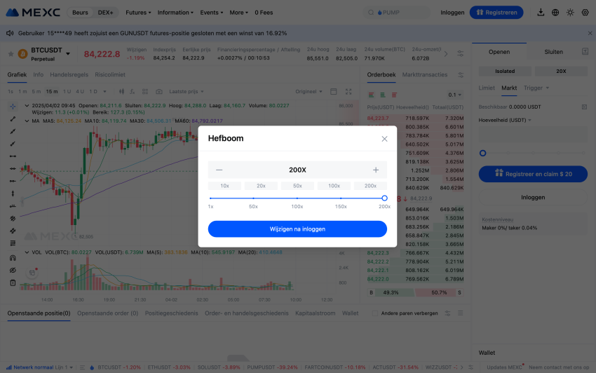MEXC crypto futures trading