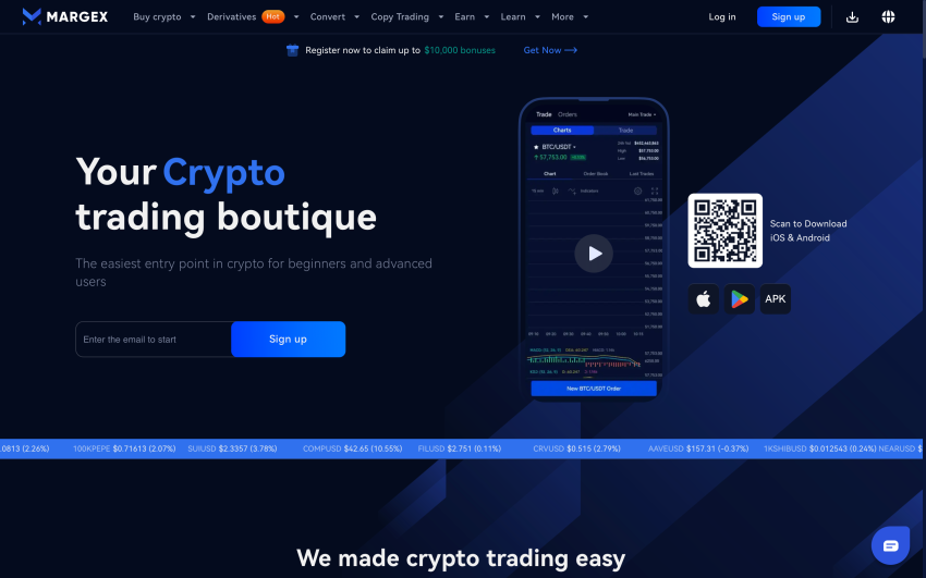 Margex crypto futures trading