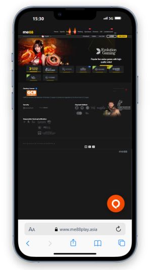 The Me88 Singapore homepage on mobile.