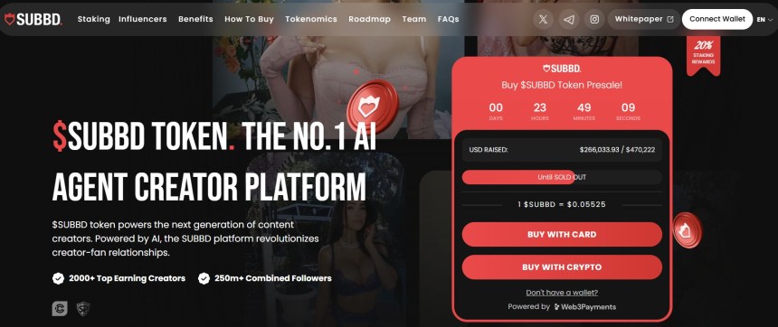 SUBBD Token ($SUBBD) Προπωλήσεις Κρυπτονομισμάτων