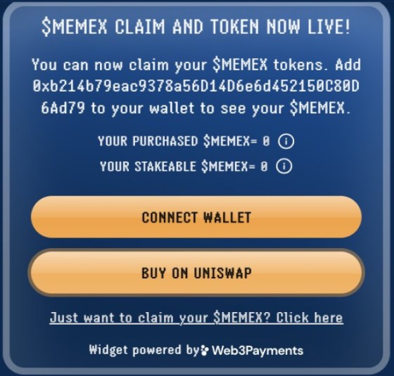 Visit the Meme Index website and click 'Buy on Uniswap'