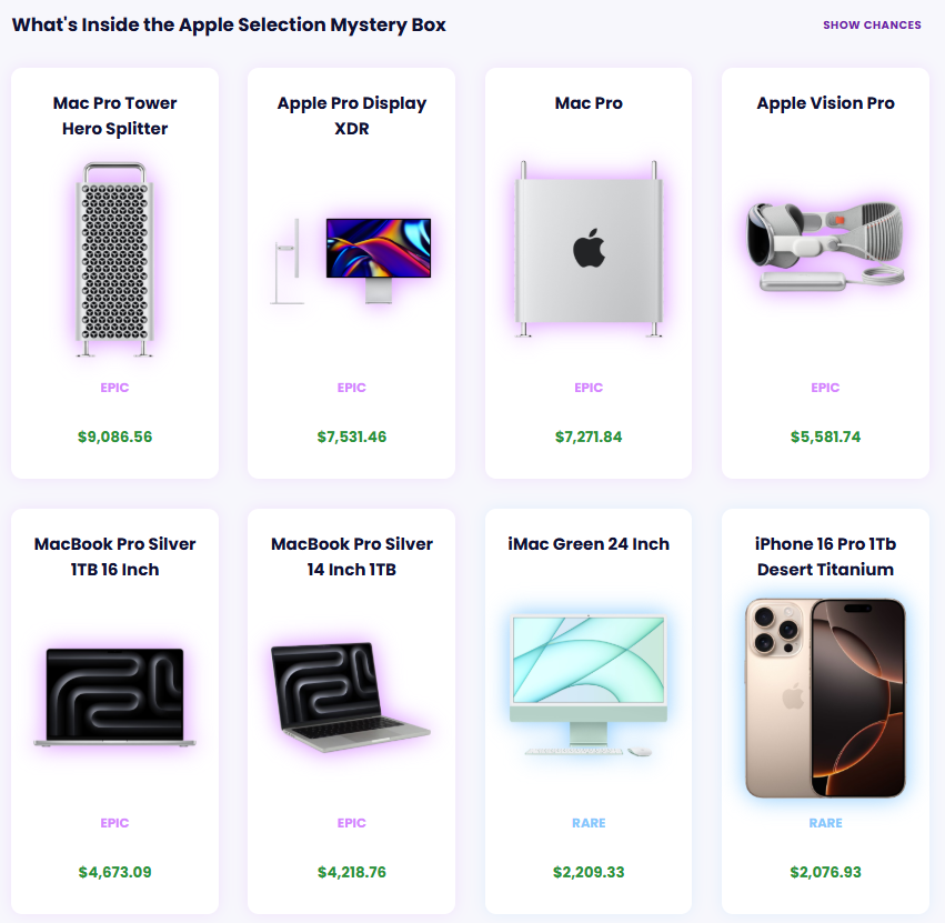 Mystery box s eletronikou - apple selection.