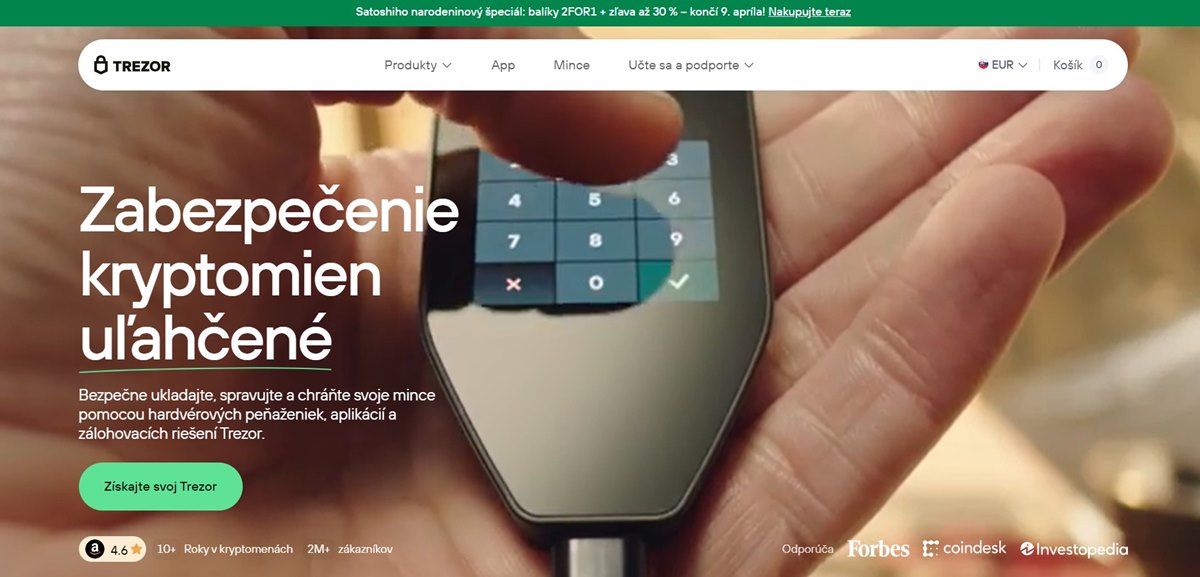 Trezor – slovenská hardvérová krypto peňaženka s vysokou úrovňou zabezpečenia
