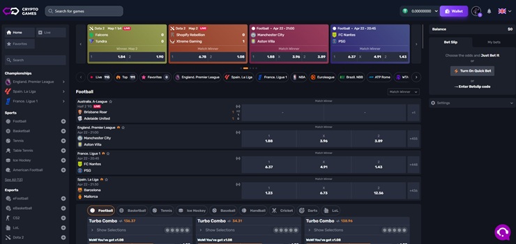 crypto games sportsbook