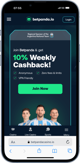 A mobile screenshot of Betpanda Online Casino in Malaysia