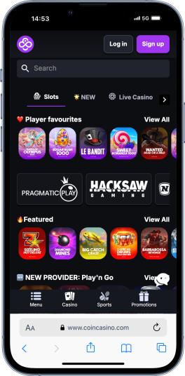 CoinCasino Crypto Homepage