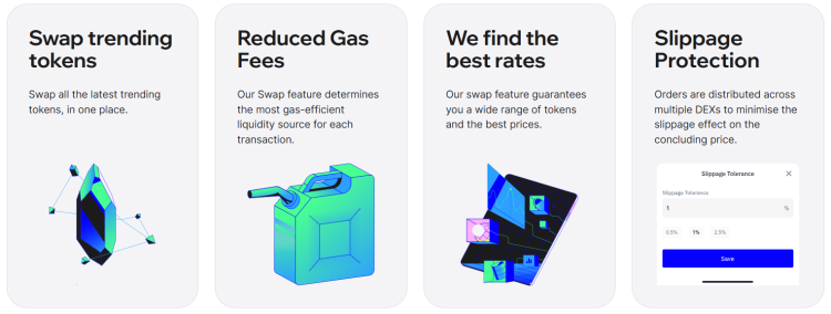 Trust Wallet swap features 