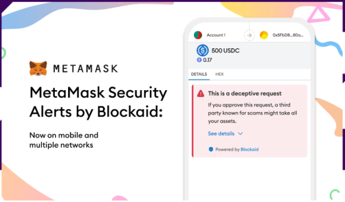 MetaMask Blockaid security alerts
