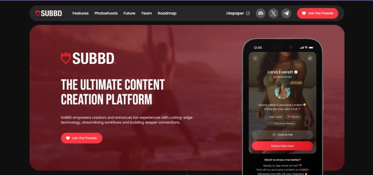 Homepage da cripto de IA SUBBD