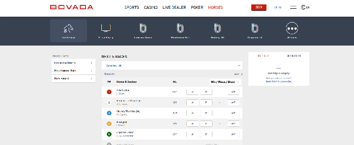 bovada racebook