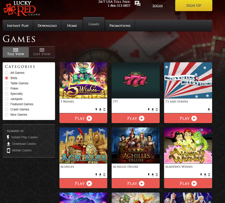 lucky red casino games