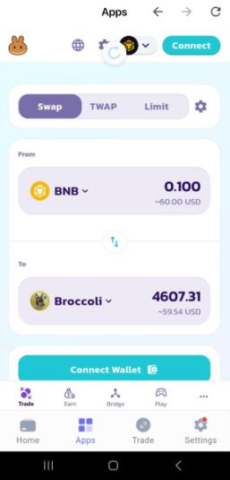 Access dApps like PancakeSwap on the Best Wallet app