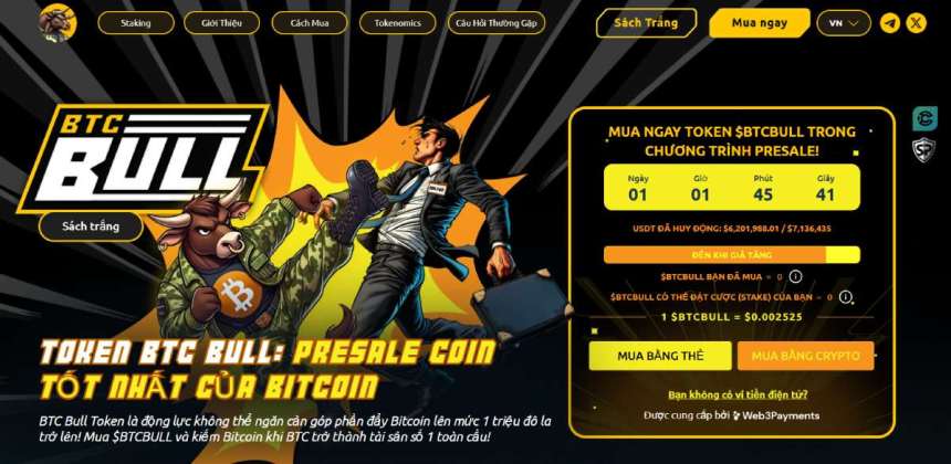 BTC Bull ($BTCBULL) – Meme coin Bitcoin đầu tiên có airdrop $BTC