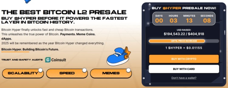 Bitcoin Hyper presale showing financial data.