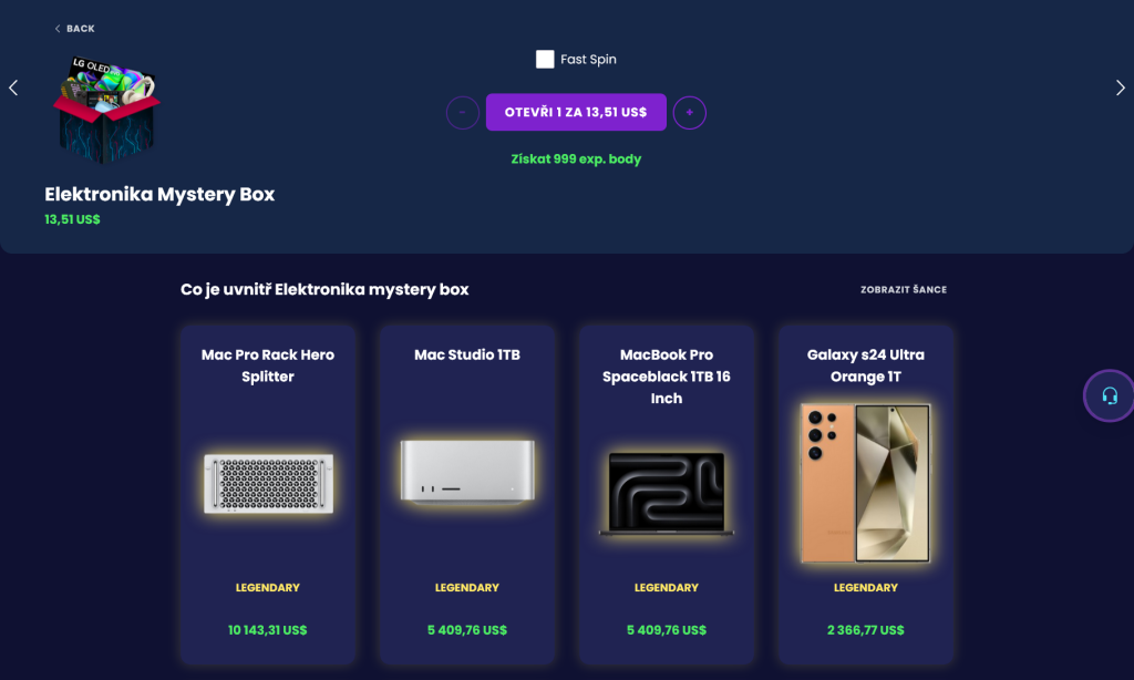 mystery box na jemlit s elektronikou