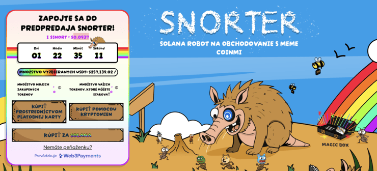 Snorter kryptomenové predpredaje
