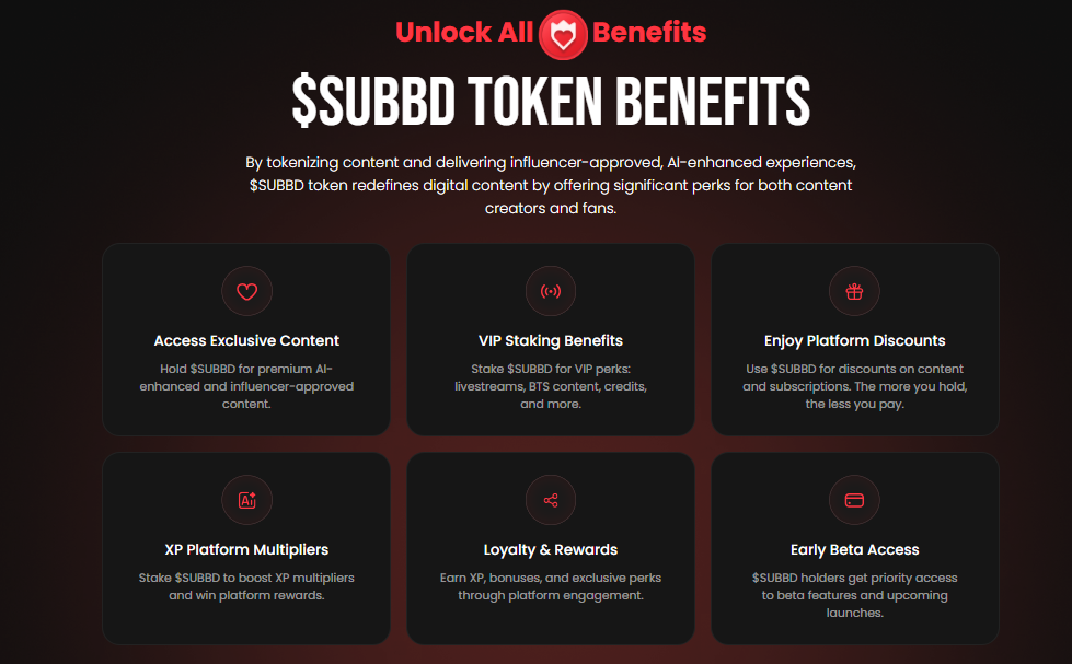 Benefity tokenu SUBBD.