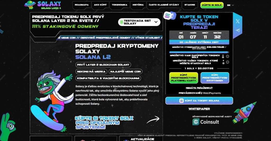 Solaxy chce byť kráľom medzi memecoinami Skorí investori veria v 1000-násobný rast