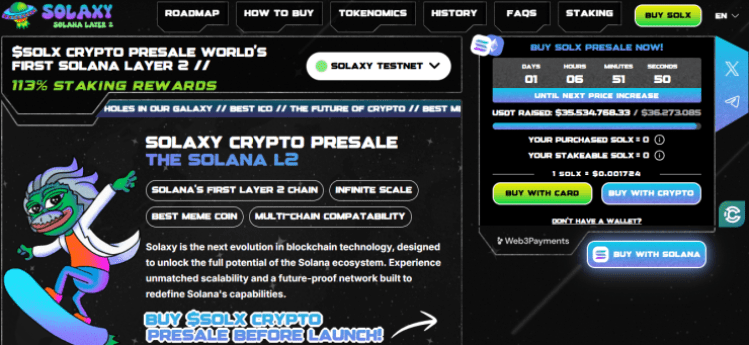 Solaxy - Solana Layer 2 blokķēde, kas piedāvā 123% staking atlīdzības
