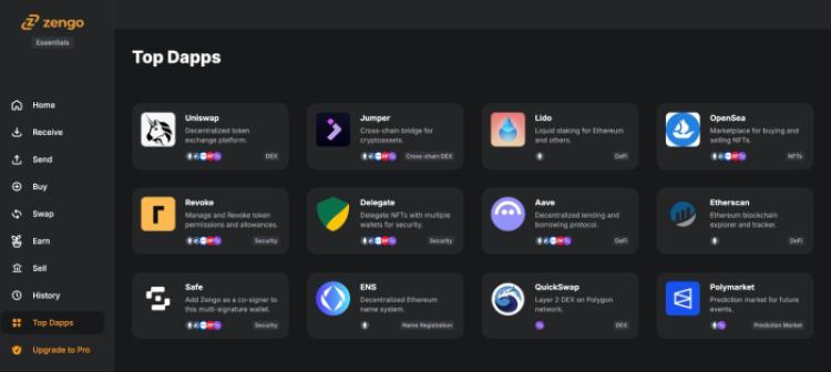 Zengo wallet dApps
