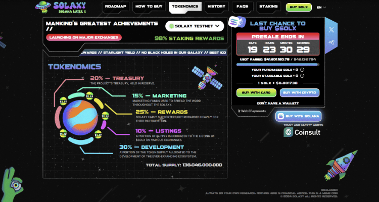 Solaxy išankstinio pardavimo tokenomikos analizė