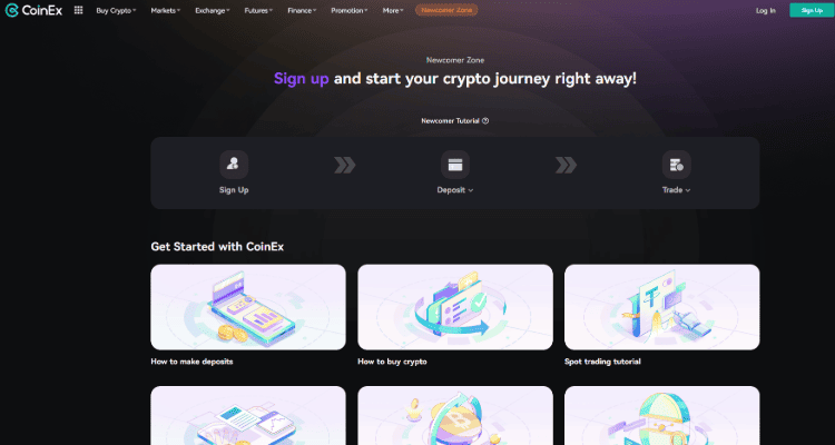 5. CoinEx - patikima pasaulinė birža su plačiu valiutų pasirinkimu ir galimybėmis